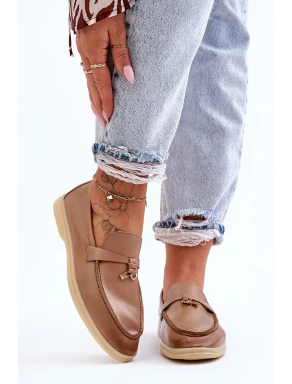 Dámské klasické mokasíny hnědé model 21626974 - Boto