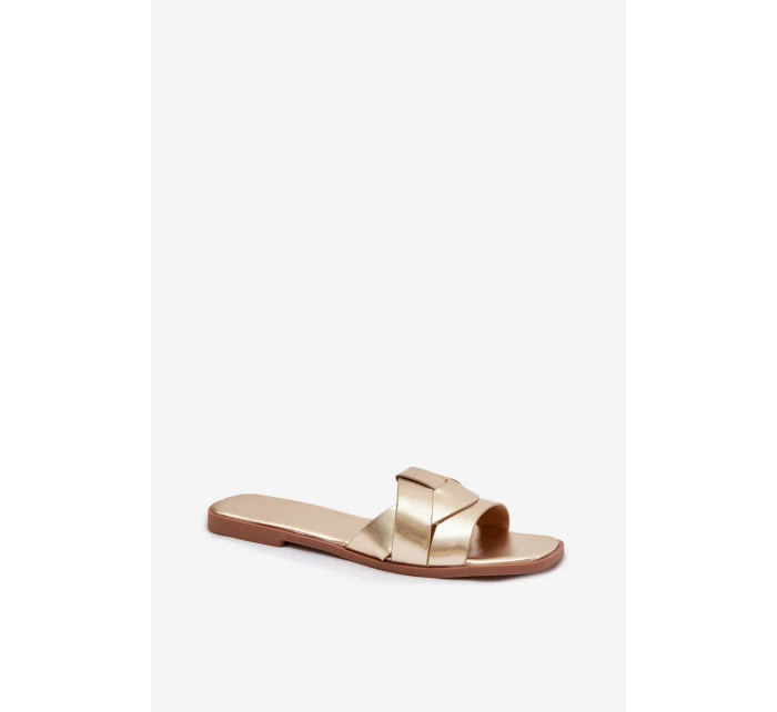 Dámské ploché pantofle s zlatými pásky Marissae