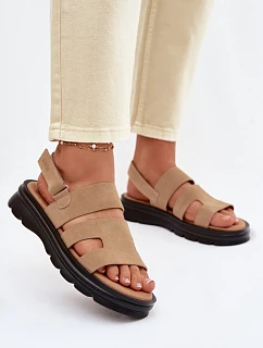 Dámské sandály semišové Big Star model 22064140 Béžové - Big Star Shoes