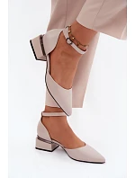 Lodičky na klínku s páskem Vinceza 62278 béžové