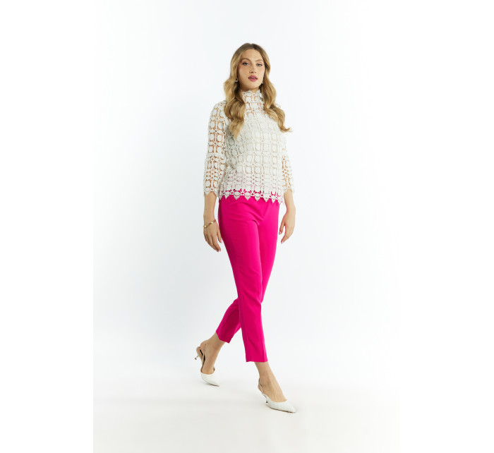 Monnari Elegantní kalhoty Elegantní dámské kalhoty Růžová barva
