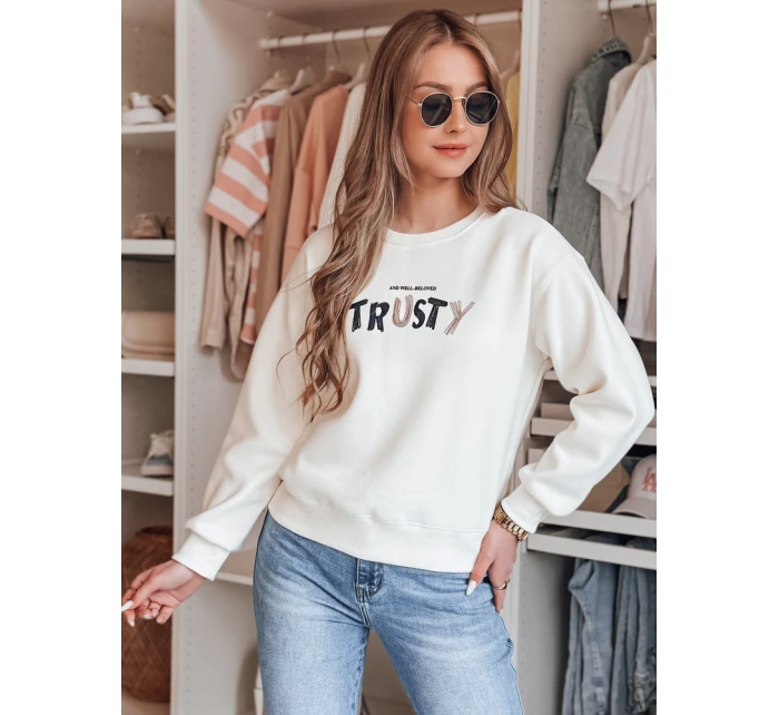 Dámská oversize mikina s výšivkou ecru Dstreet model 21988065 - FashionStreet