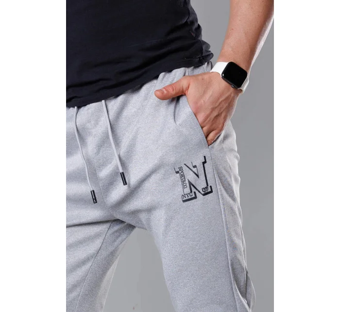 Pánske tepláky s potlačou Light Grey (8K178-2)