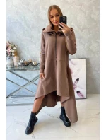 Zateplené šaty s dlhšími stranami mocca Zateplené šaty s dlhšími stranami mocca