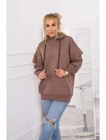 Zateplená mikina s polovičným zipsom mocca