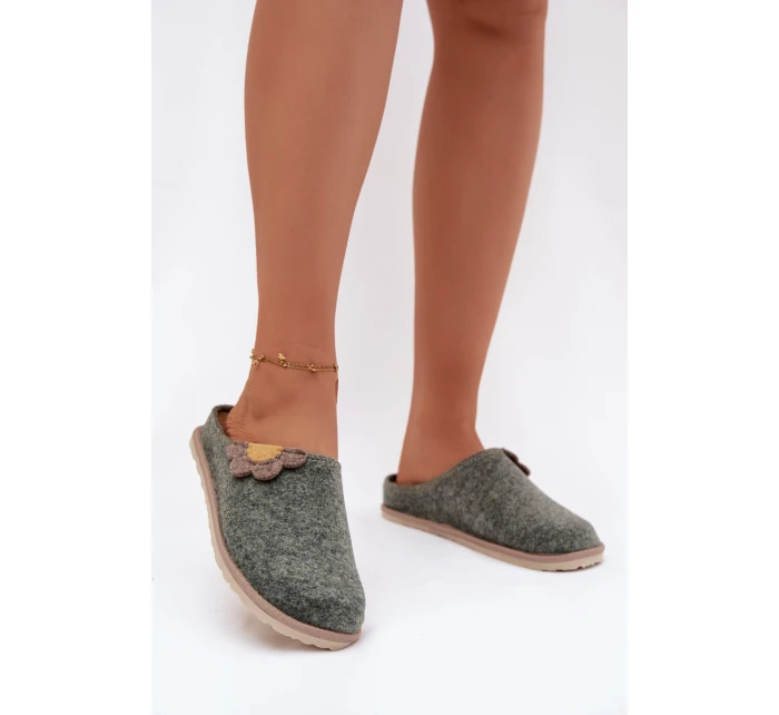 Dámské pantofle s květinou Inblu CS000043 zelené