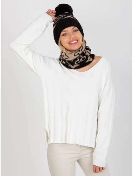 Dámská čepice AT CZ CM 317 černá a béžová