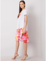 Šaty DHJ SK 13119.26P biela a ružová