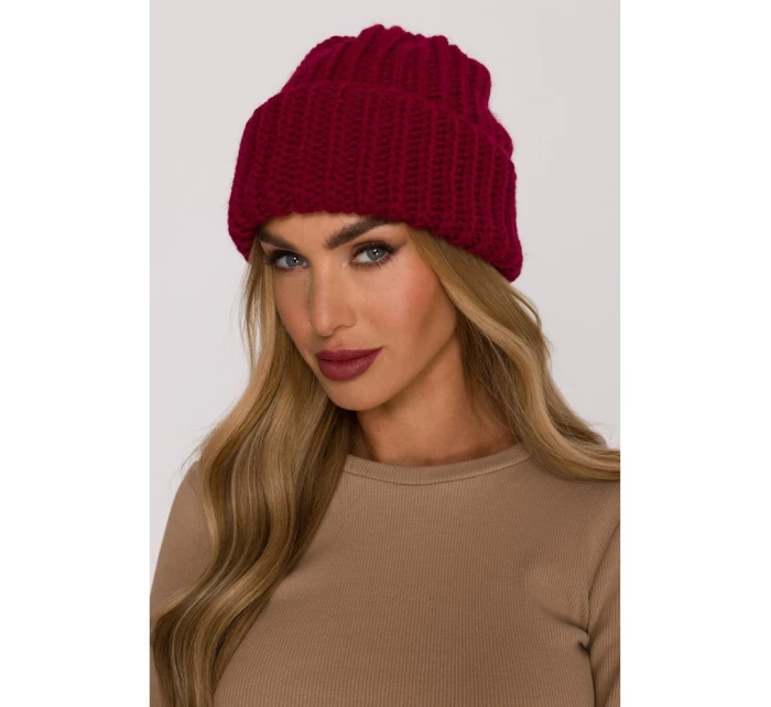 M895 Rebrovaná čiapka - bordová