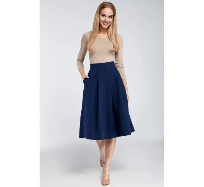 M302 Dámska midi sukňa - tmavo modrá M302 Dámska midi sukňa - tmavo modrá