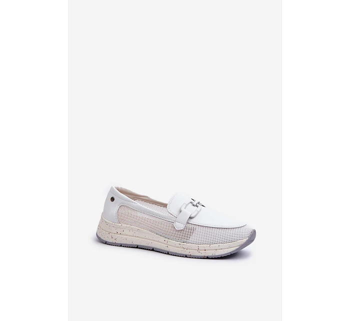 Dámske kožené mokasíny D&A TW210 white - S.Barski