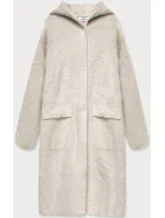 Béžový vlnený prehoz s kapucňou (B3006)