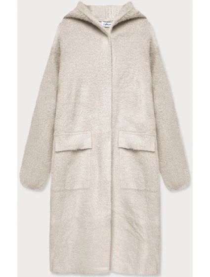 Béžový vlnený prehoz s kapucňou (B3006) Béžový vlnený prehoz s kapucňou (B3006)