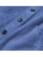 Prehoz na posteľ s krátkymi gombíkmi alpaka modrý (537)