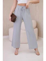 Viskózové kalhoty se širokými nohavicemi šedý Viskózové kalhoty se širokými nohavicemi šedý