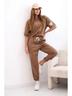 Dámsky viskózový set s krátkym rukávom a ťavími nohavicami