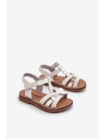 Dětské sandálky se suchým zipem bílé model 21663723 - Boto