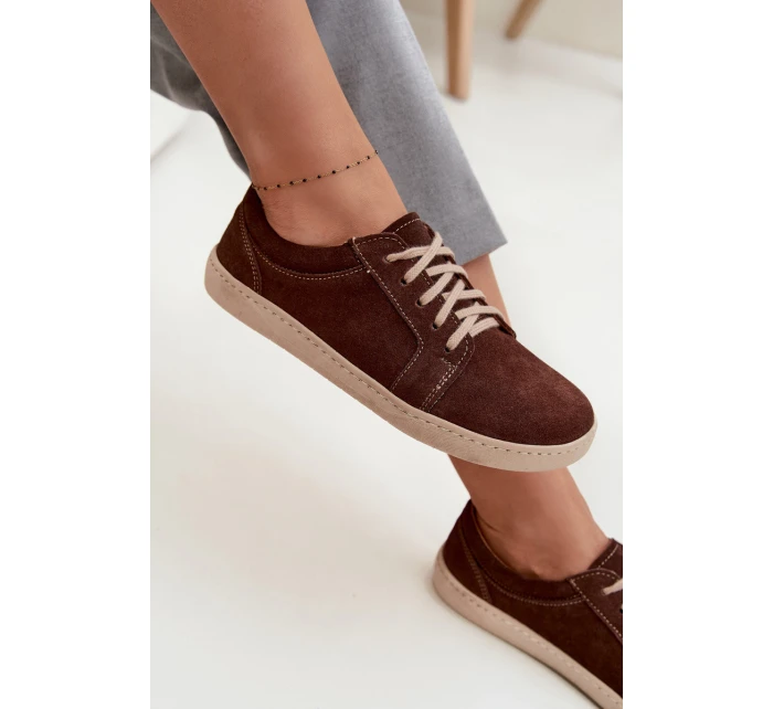 model 21712724 typu barefoot z přírodního semiše 314 čokoládové - Zazoo
