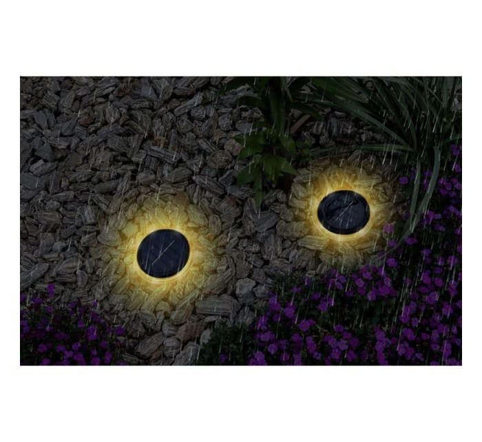 SOLÁRNE DISKOVÉ LAMPY PRE MONTÁŽ NA ZEM ALEBO NA STENU 2KS