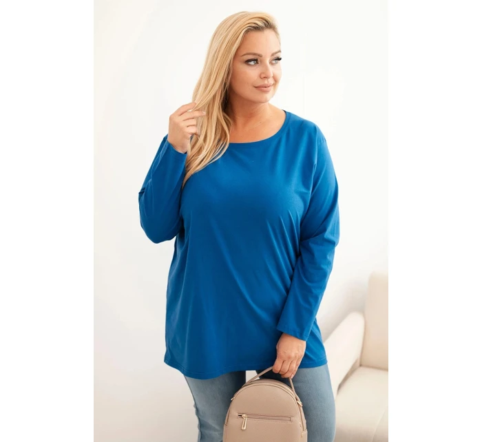 Dámská blůza Plus Size bavlněná s kulatým výstřihem model 21399871 - K-Fashion Dámská blůza Plus Size bavlněná s kulatým výstřihem model 21399871 - K-Fashion