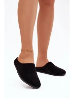 Dámské pantofle z eko semiše černé Kalvess
