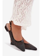 model 22032133 síťované baleríny s otevřenou patou Černé - Boto