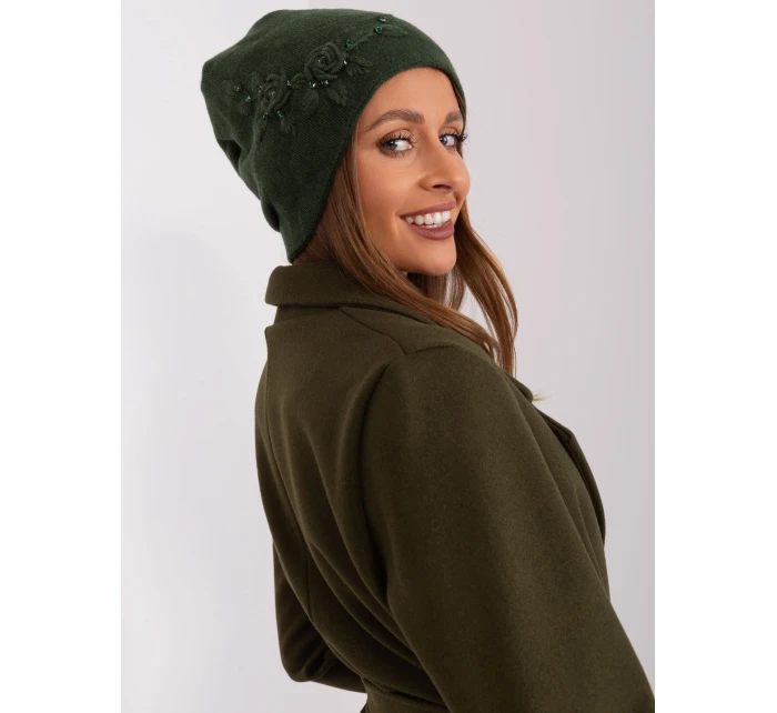 Czapka AT CZ model 18985159 ciemny zielony - FPrice