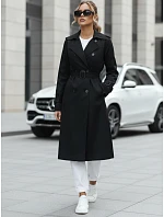 Dámsky dvojradový kabát TY5437 čierny - FashionStreet