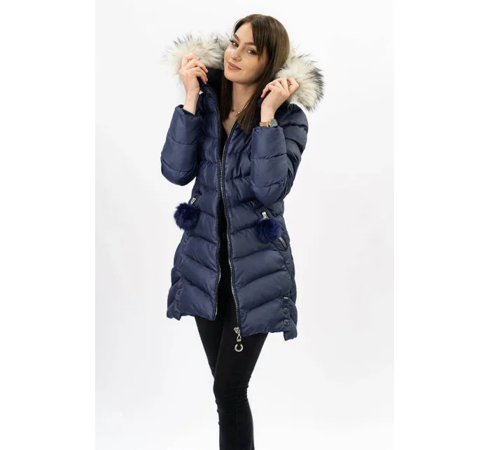 ZIMOWA KURTKA DAMSKA Z  GRANATOWA model 21241952 - SPEED.A