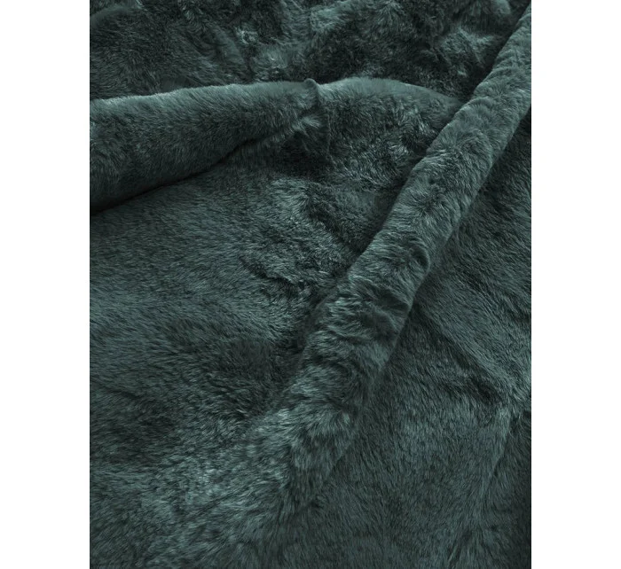 Tmavo zelená dámska zimná bunda s kapucňou (2m-21308) Tmavo zelená dámska zimná bunda s kapucňou (2m-21308)