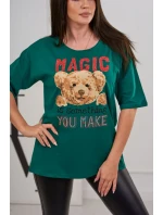 model 18746364 zelená halenka s potiskem - K-Fashion model 18746364 zelená halenka s potiskem - K-Fashion