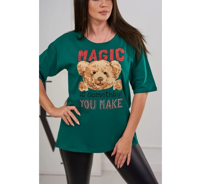 model 18746364 zelená halenka s potiskem - K-Fashion model 18746364 zelená halenka s potiskem - K-Fashion