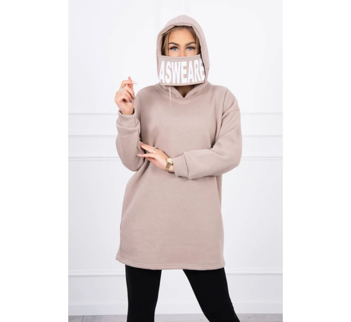 Zateplená mikina s kapucňou béžová