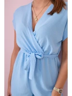 Krátký overal model 19780127 v pase modrý - K-Fashion