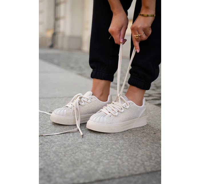 Sneakersy Damskie Ze Zdobieniem Na Platformie Beżowe Eanneth Sneakersy Damskie Ze Zdobieniem Na Platformie Beżowe Eanneth