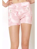 Dámske bavlnené elastické šortky BLACK & FISH zdobené zipsami korálová / mint / béžová - BLACK & FISH