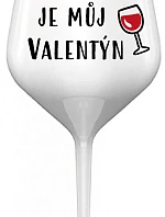 WINE IS MY VALENTINE - biely nerozbitný pohár na víno 470 ml