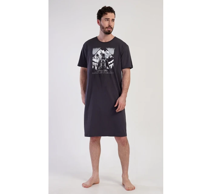Pánska nočná košeľa s krátkym rukávom Mountain