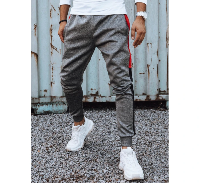 Pánske tmavosivé tepláky FashionStreet UX4127