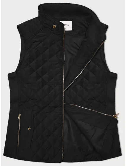 Černá dámská vesta s vsadkami model 20122833 - J.STYLE