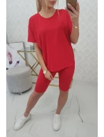 Souprava top+legíny červená