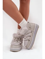 Nízké sněhule na platformě s  světle šedé model 21714124 - D.Franklin