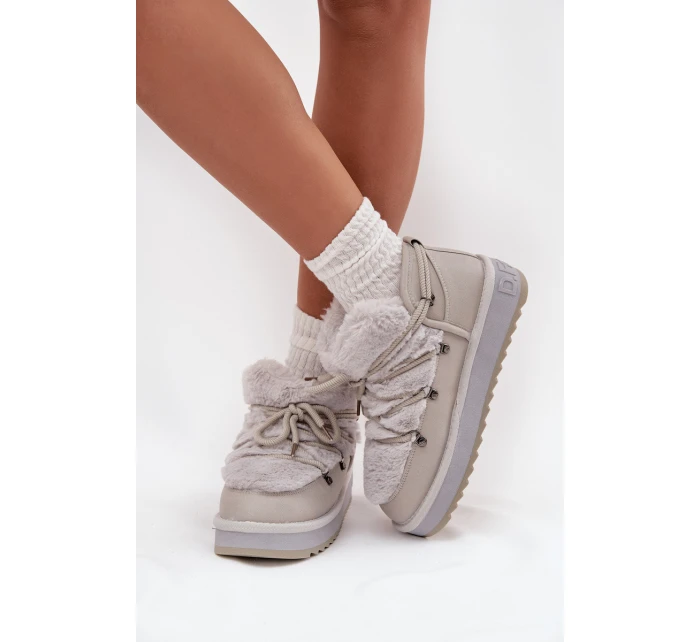 Nízké sněhule na platformě s  světle šedé model 21714124 - D.Franklin