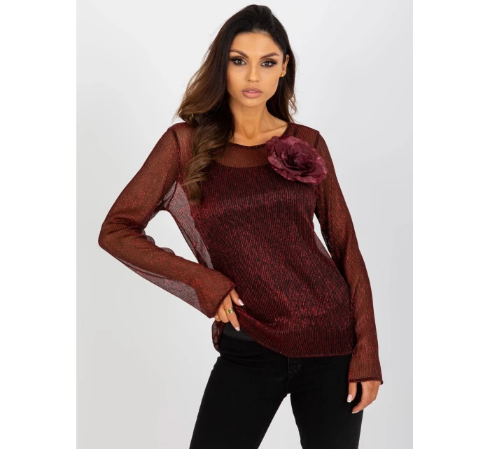 Dámska blúzka s tielkom LK KMPL 506635.54P čierna a červená - FPrice