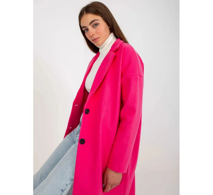 Dámsky kabát TW EN BI-7298-1.15 tmavo ružový - Och Bella
