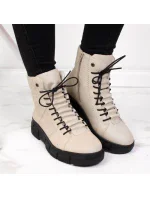 Rieker W X3428 béžové zateplené topánky