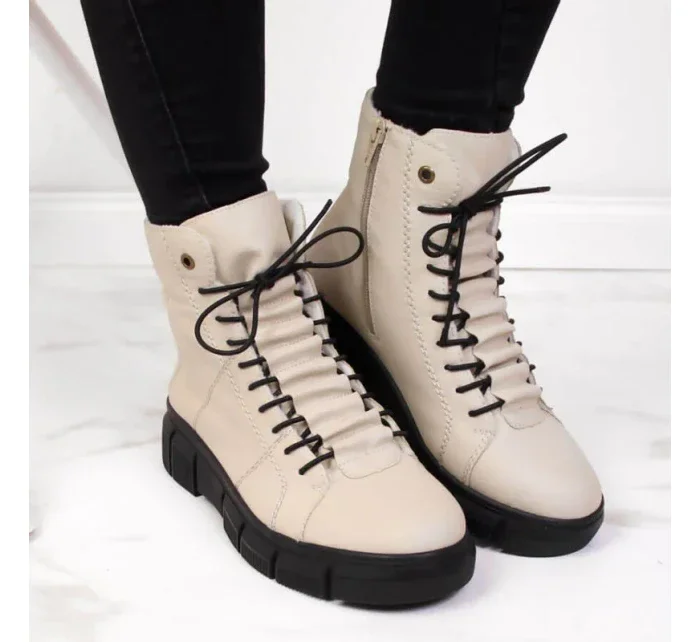 Rieker W X3428 béžové zateplené topánky