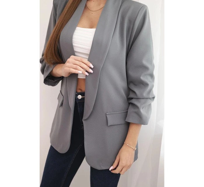 Bunda s klopou elegantní tmavě šedá