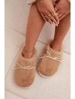 Kožešinové pantofle s mašlí Camel model 21772514 - Boto Kožešinové pantofle s mašlí Camel model 21772514 - Boto