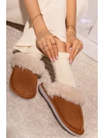 Dámské pantofle s kožíškem Camel Delissa